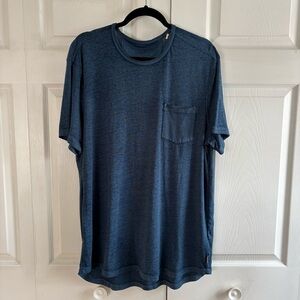 John Varvatos Cooper Cotton Blend T-Shirt XL Sun Bleached Super Soft Blue Preppy